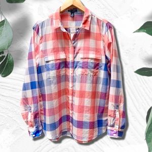 ⚡️GAP Lightweight Plaid Boyfriend Fit Shirt NWT